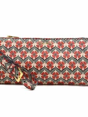 Auth MIUMIU Clutch Bag Red/Multicolor Leather/Goldtone